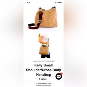 Lynn Tallerico Leather Shoulder/Crossbody Bag. Made in USA.